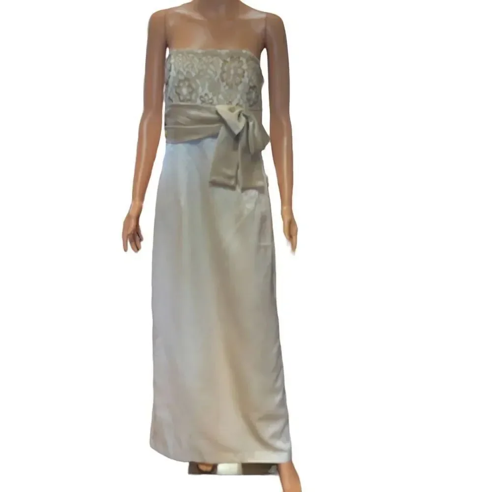 Nine 2 Nine Strapless Lace & Satin Long Gown Size 10 NWT